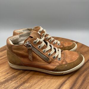 Paul Green Shoes Womens US 6.5 UK 4 Brown Leather Comfort Casual Walking Sneaker